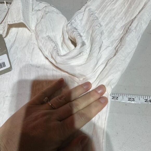 NWT Everlane The City Stripe Shirt Womens Size 6 Button Down Long Sleeve Bone - Picture 15 of 16
